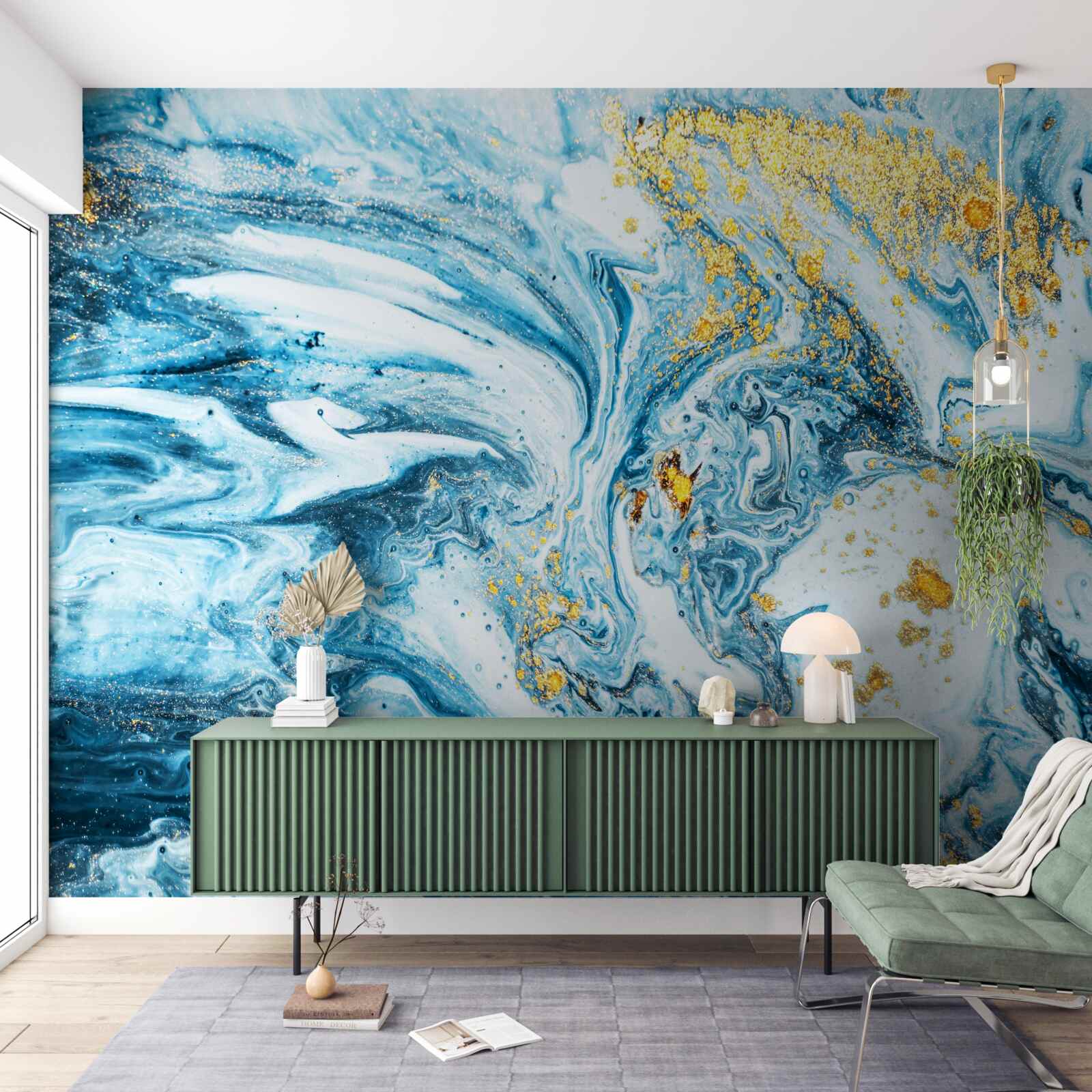 Papier peint eaux froides et boueuses avec neige