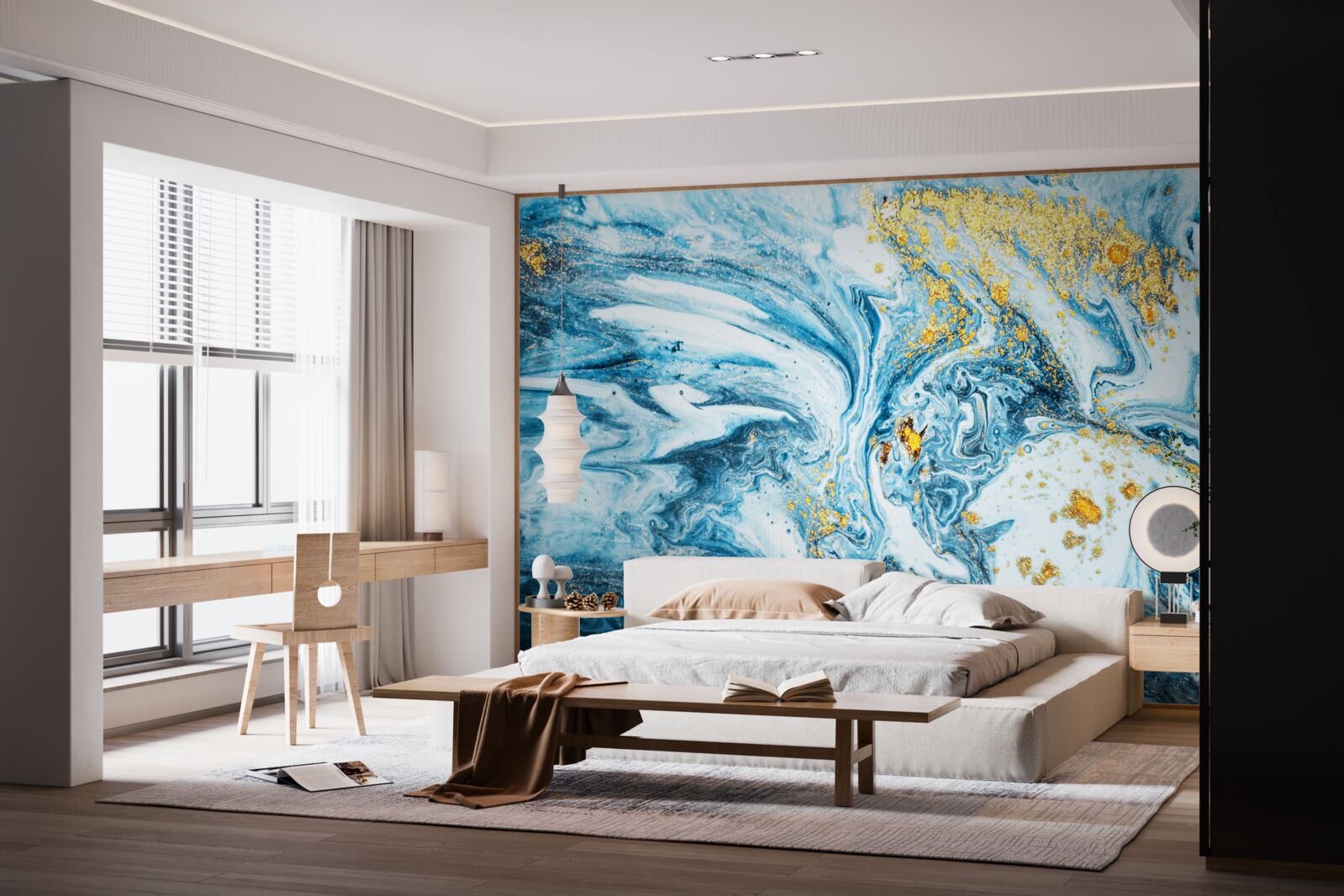 Papier peint eaux froides et boueuses avec neige