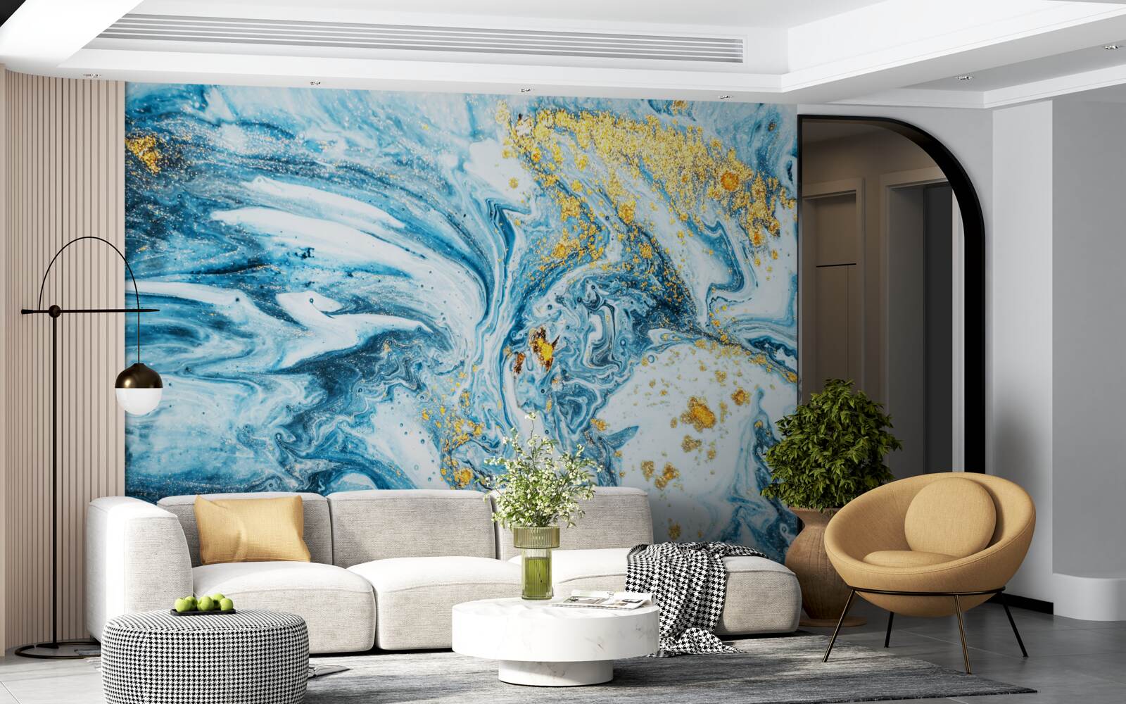 Papier peint eaux froides et boueuses avec neige