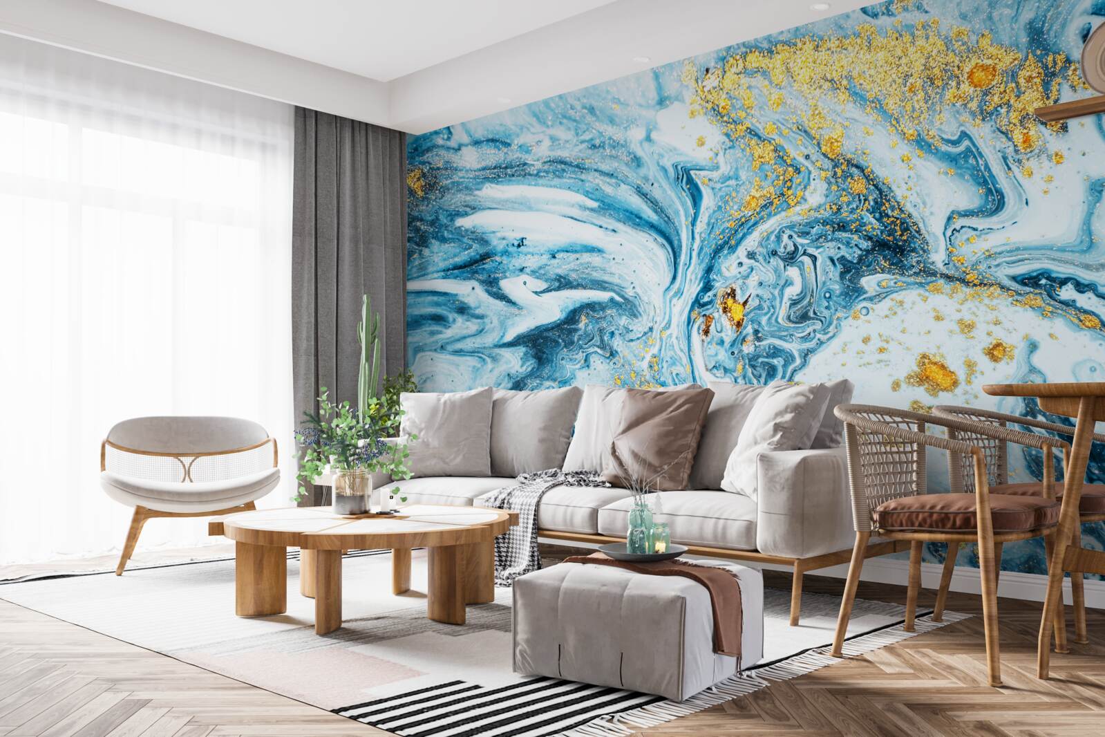 Papier peint eaux froides et boueuses avec neige