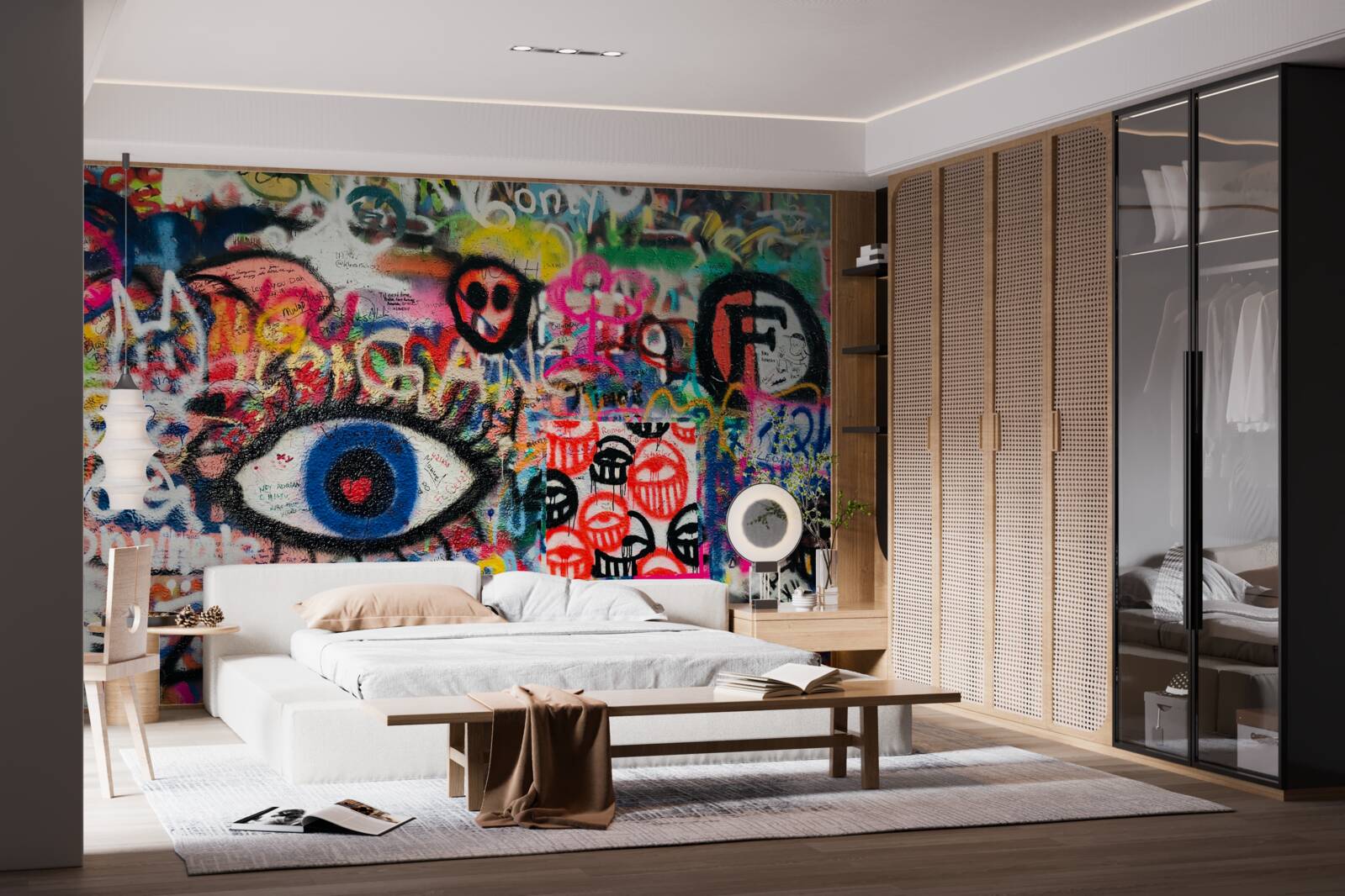 Papier peint compositions de graffitis arc-en-ciel