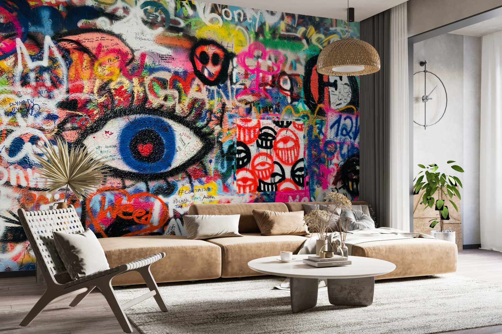 Papier peint compositions de graffitis arc-en-ciel