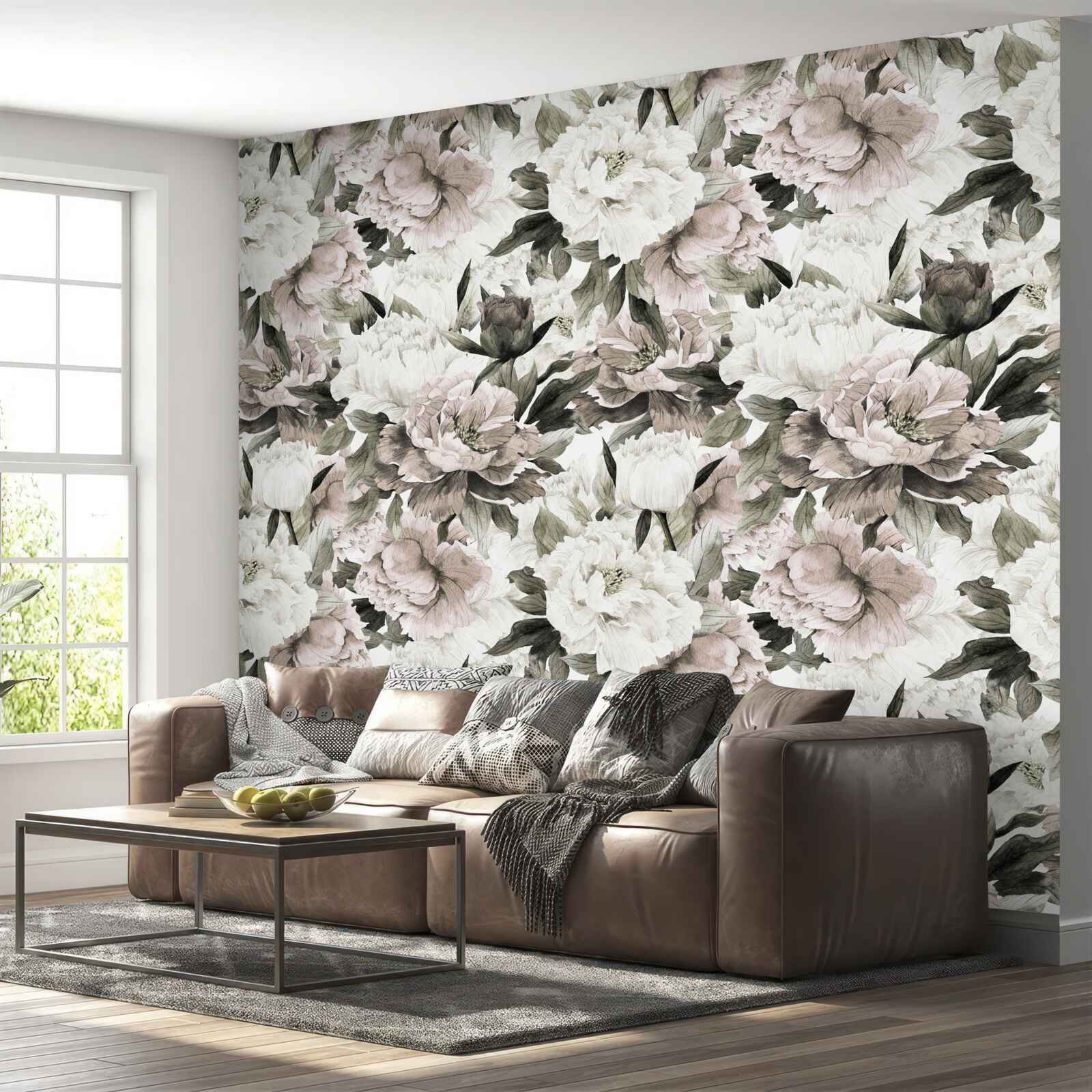 Papier peint boutons de lumière dans une composition florale