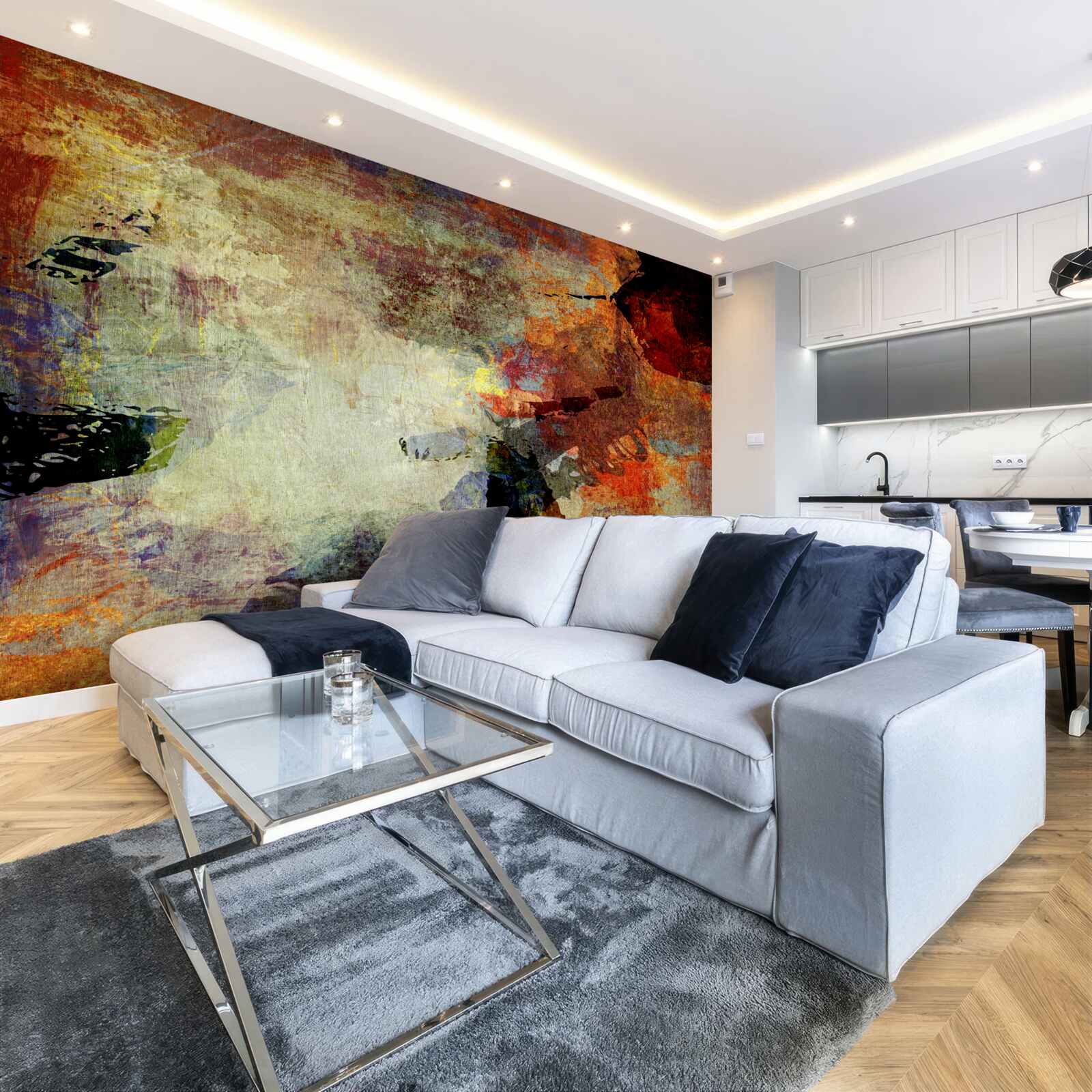 Papier peint couleurs d'automne sur fond clair