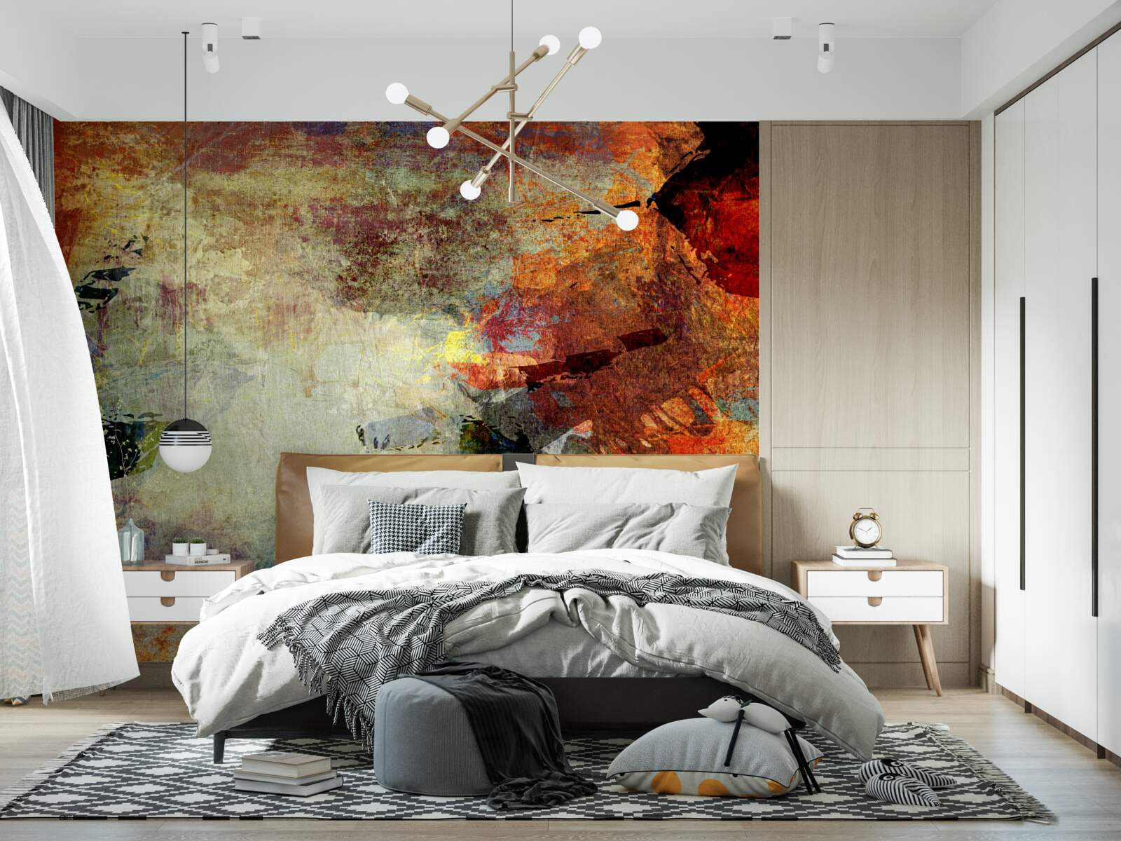 Papier peint couleurs d'automne sur fond clair