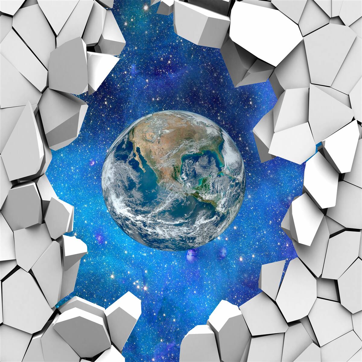 Papier peint mur en pierre et planète terre