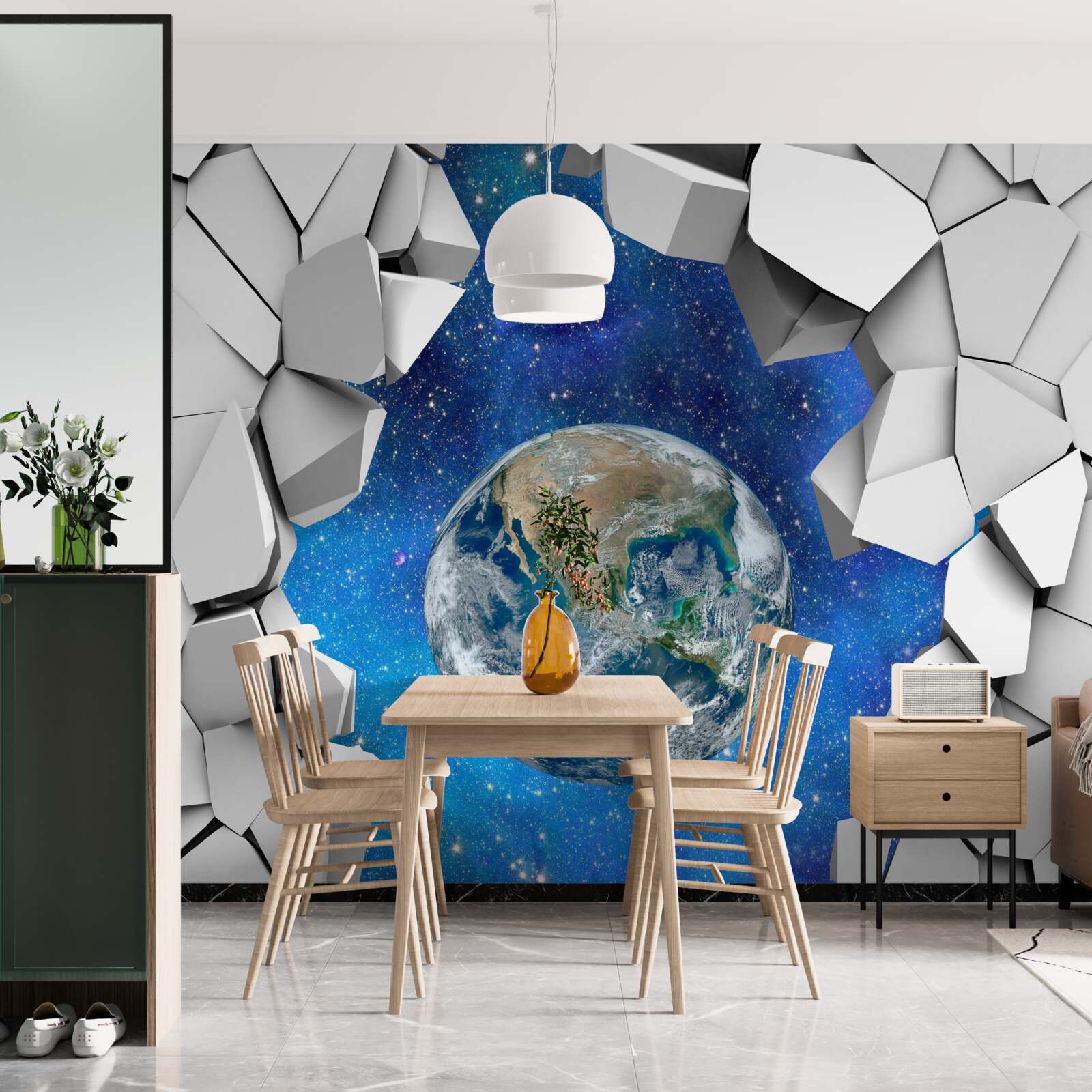 Papier peint mur en pierre et planète terre