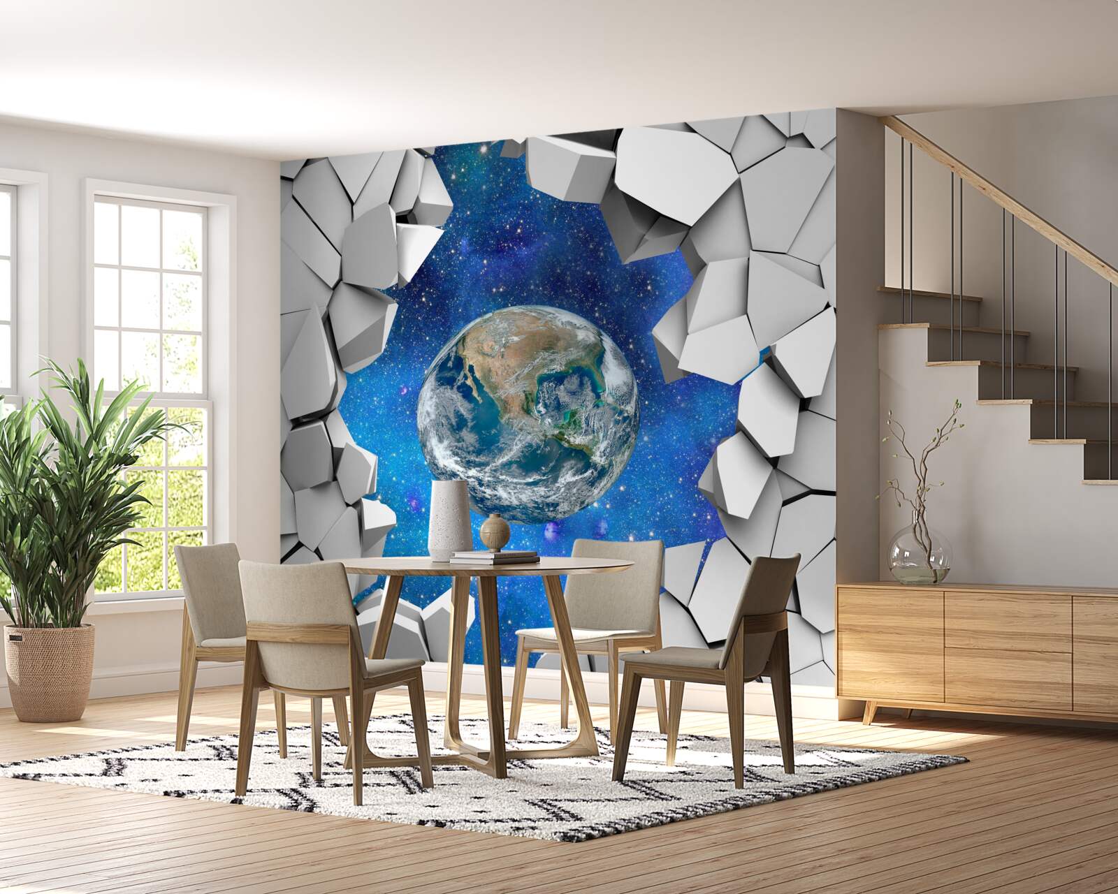 Papier peint mur en pierre et planète terre