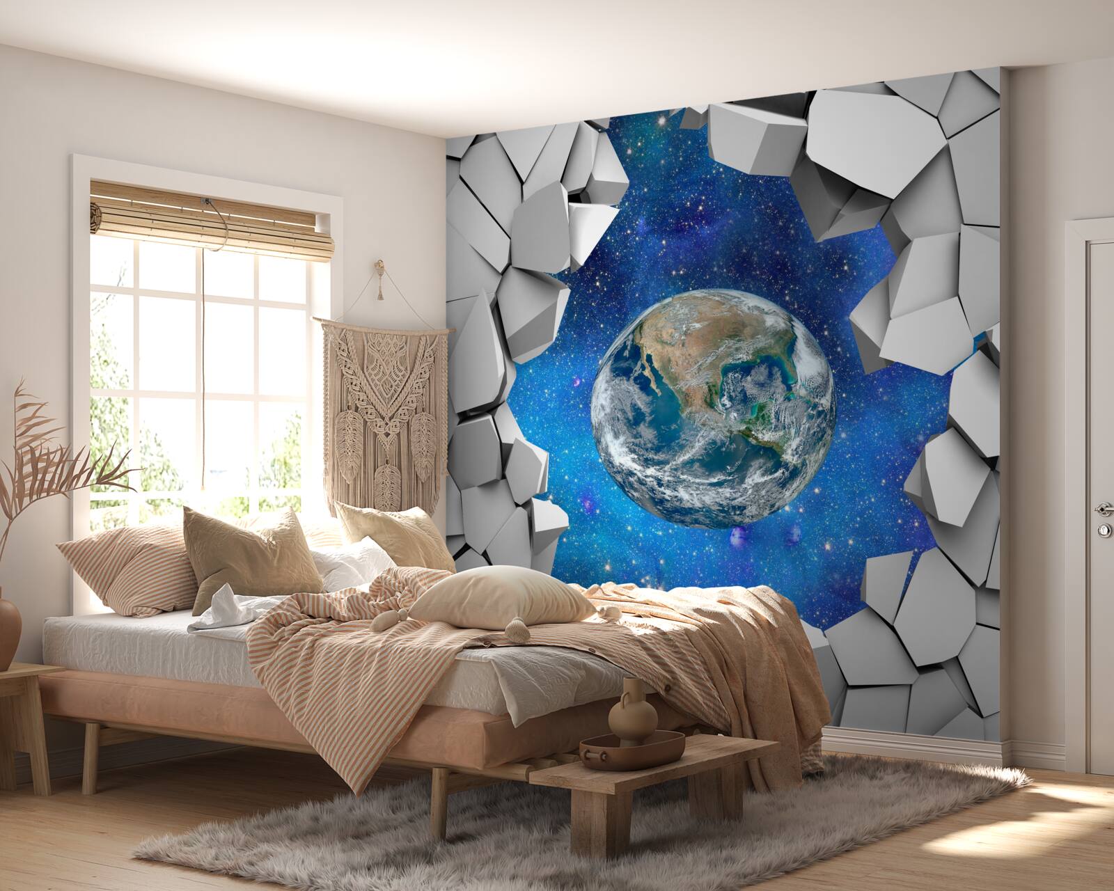 Papier peint mur en pierre et planète terre