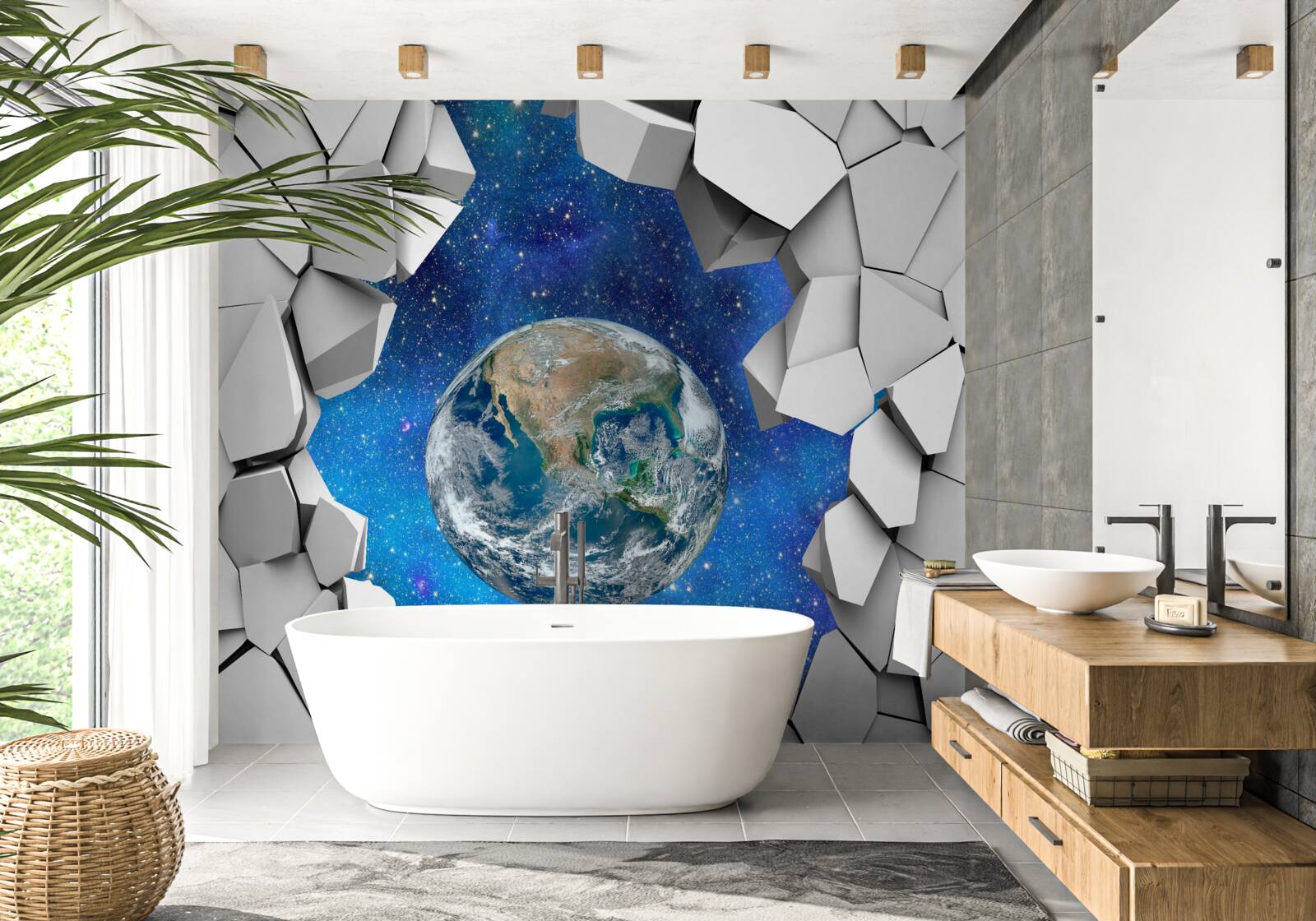 Papier peint mur en pierre et planète terre