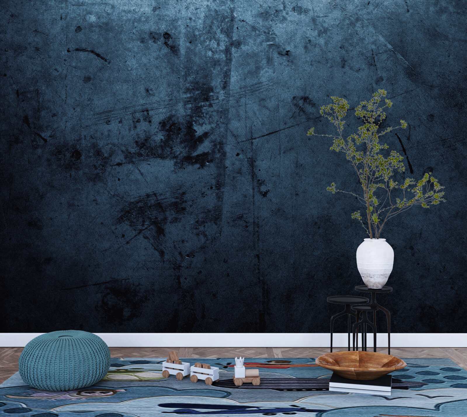 Papier peint pluie dans la forêt nocturne