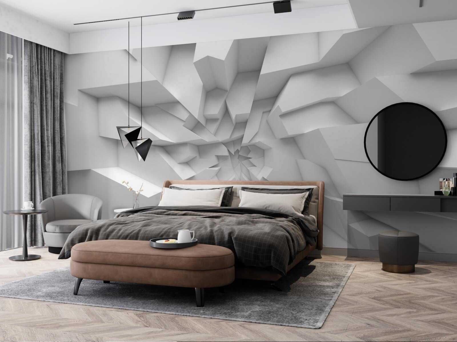 Papier peint formes abstraites 3d