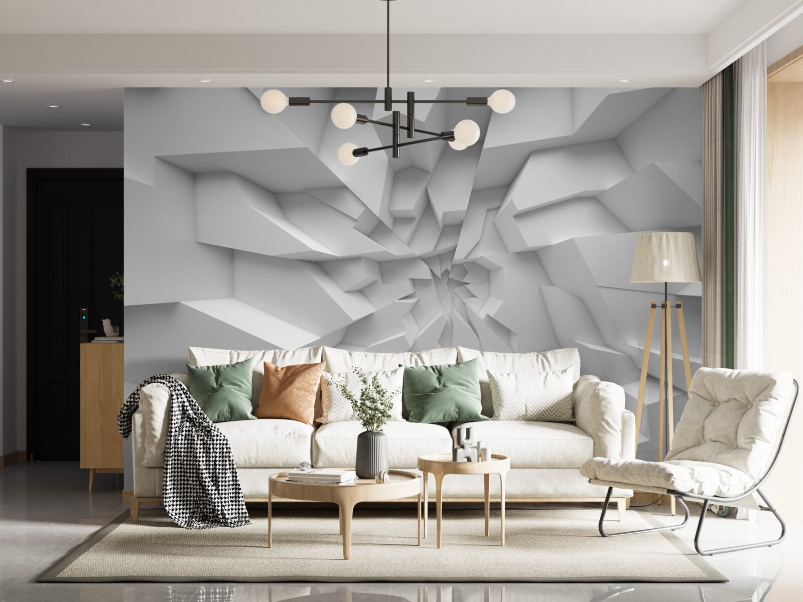 Papier peint formes abstraites 3d