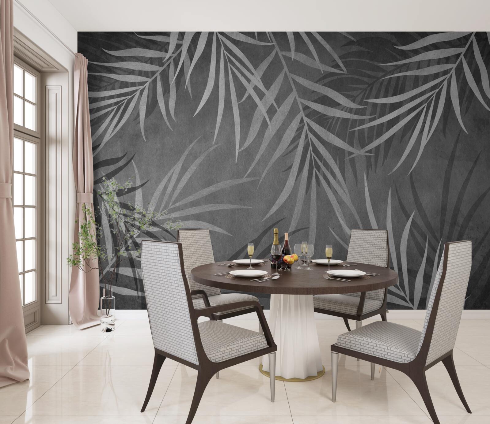 Papier peint fougère nocturne