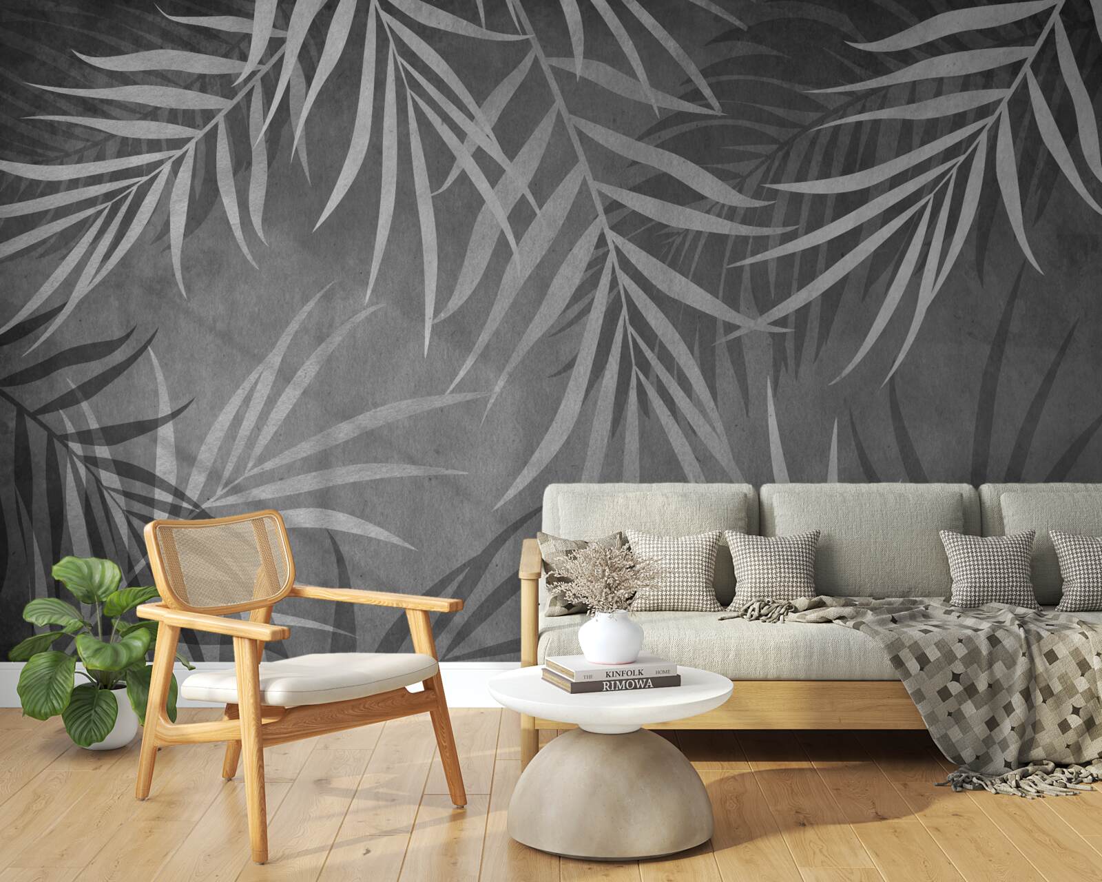 Papier peint fougère nocturne