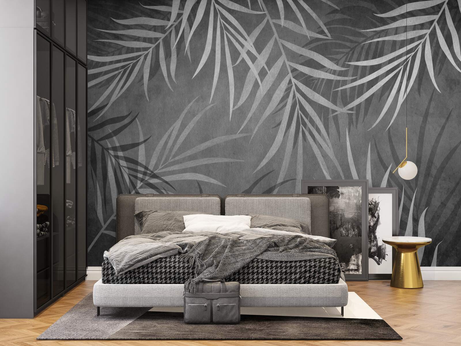 Papier peint fougère nocturne