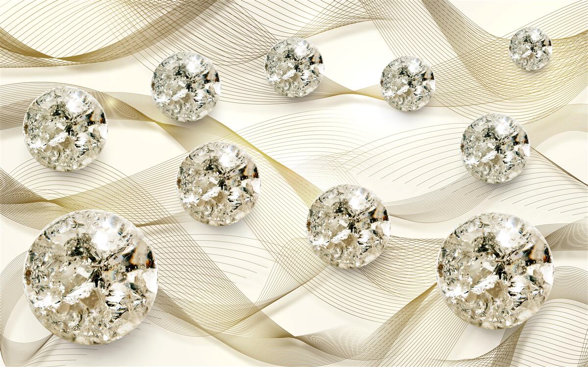 Papier peint délicats articles en soie décorés de diamants