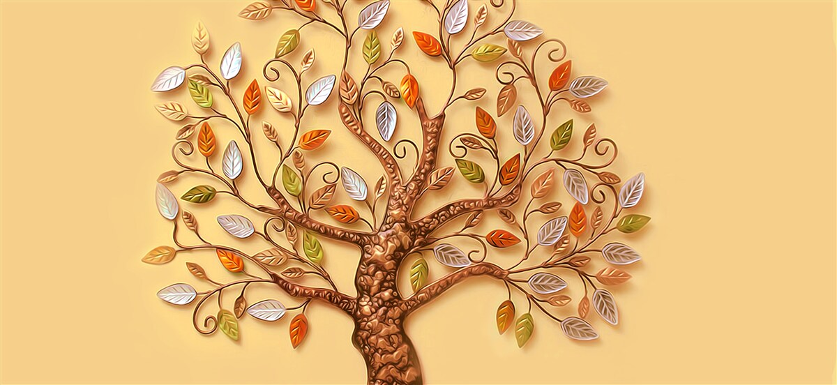 Papier peint bois en métal sur fond brun