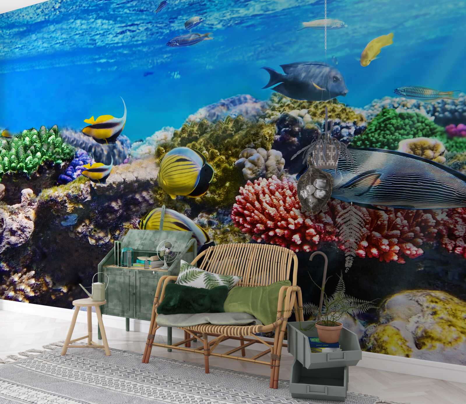 Papier peint le monde merveilleux des poissons sous l'eau