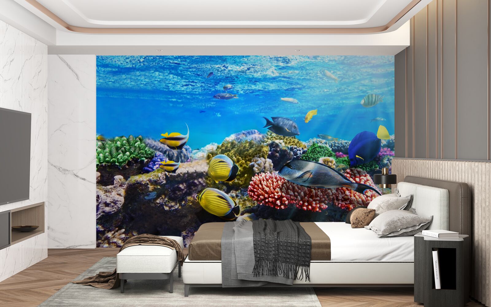 Papier peint le monde merveilleux des poissons sous l'eau