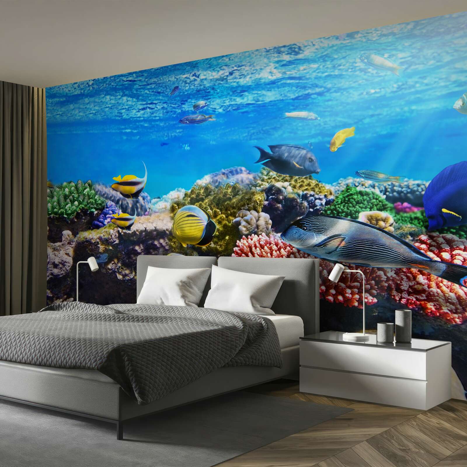 Papier peint le monde merveilleux des poissons sous l'eau