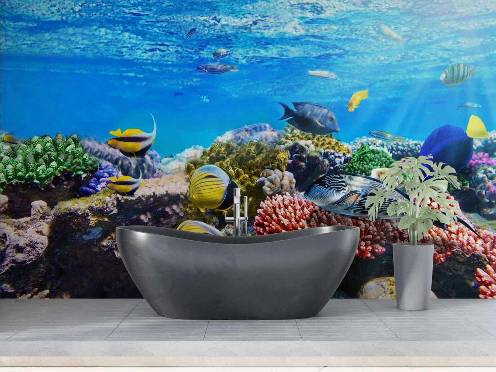 Papier peint le monde merveilleux des poissons sous l'eau