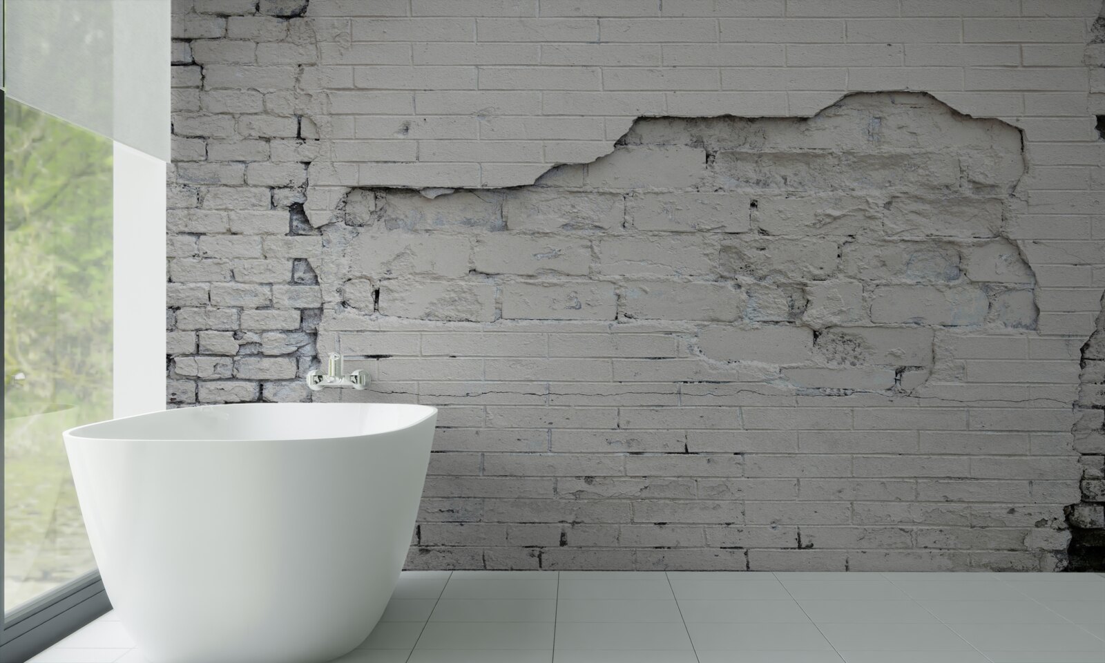 Papier peint mur de pierres grises et de briques