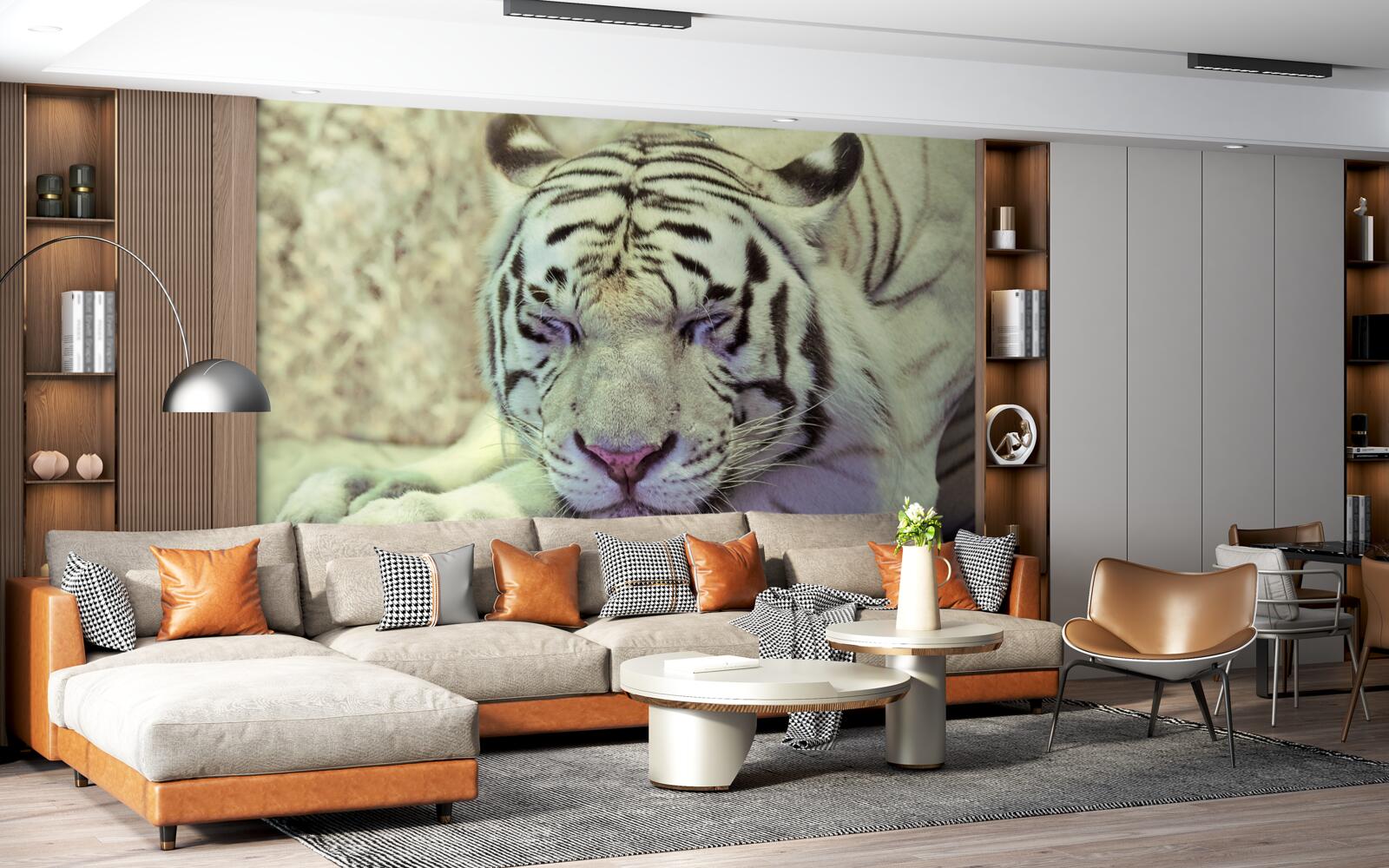 Papier peint tigre blanc dans un état de rêve