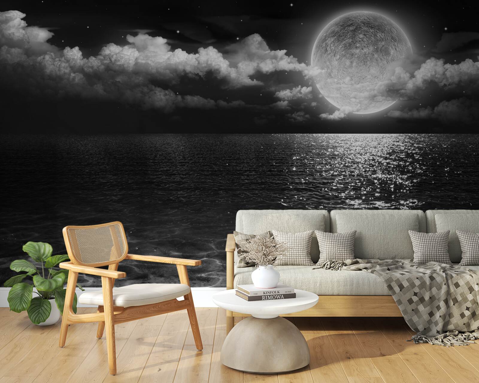 Papier peint rivage calme la nuit