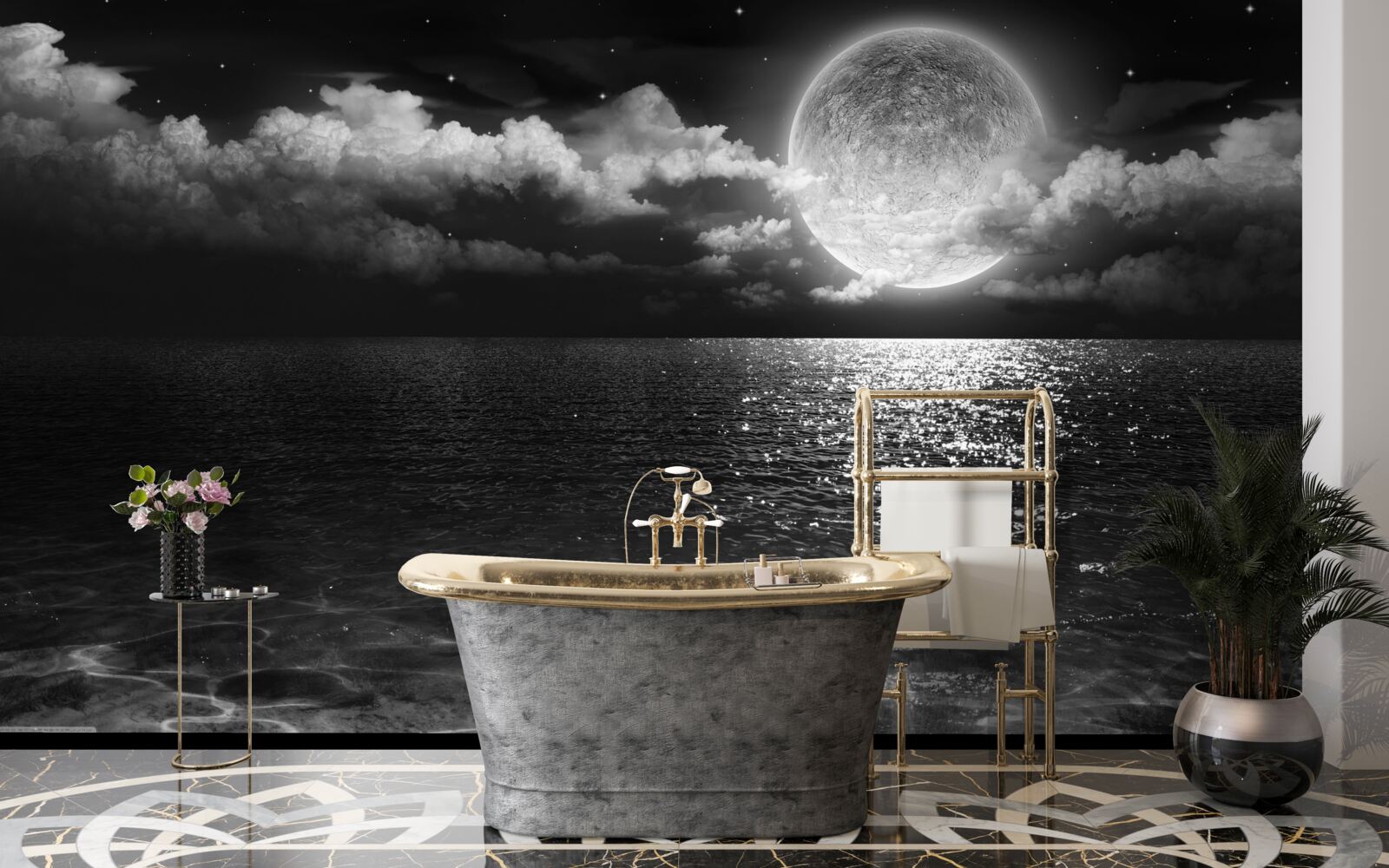 Papier peint rivage calme la nuit