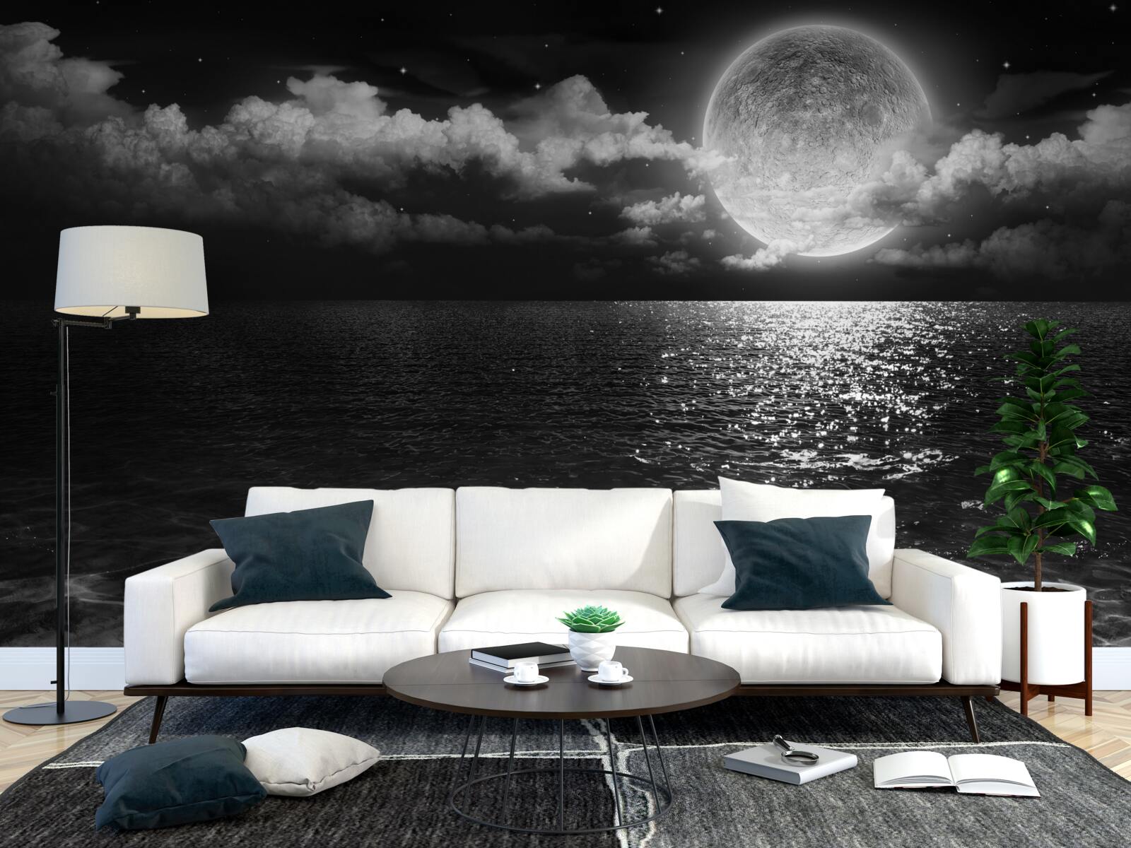 Papier peint rivage calme la nuit