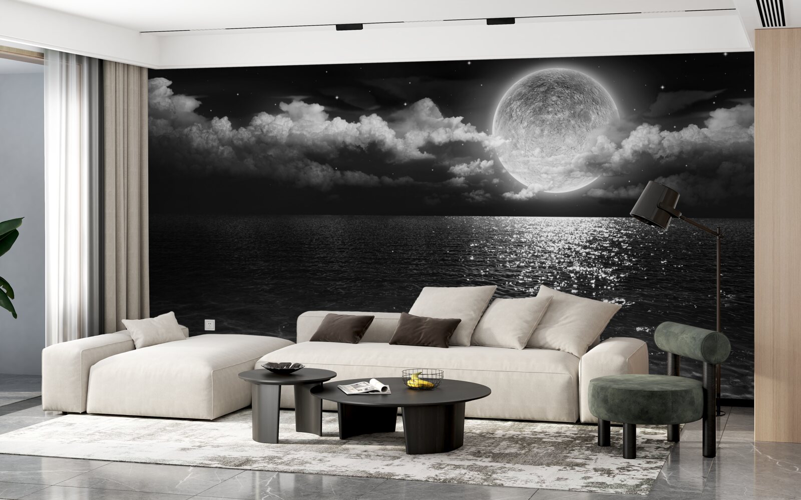 Papier peint rivage calme la nuit