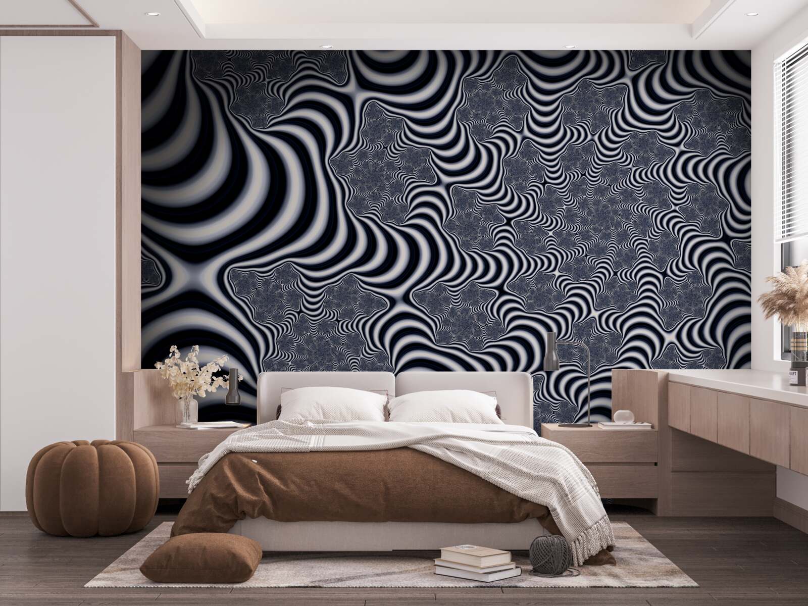 Papier peint tubes avec sangles s'étendant sur une certaine distance