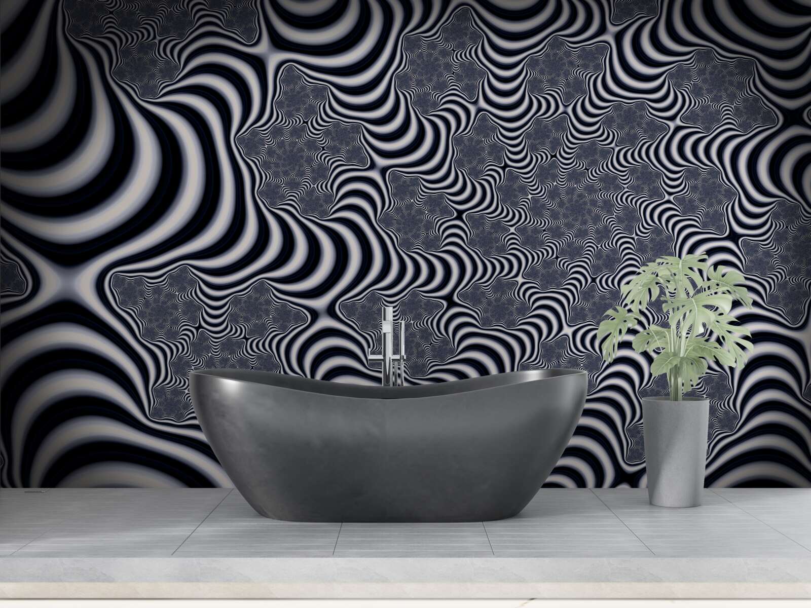 Papier peint tubes avec sangles s'étendant sur une certaine distance