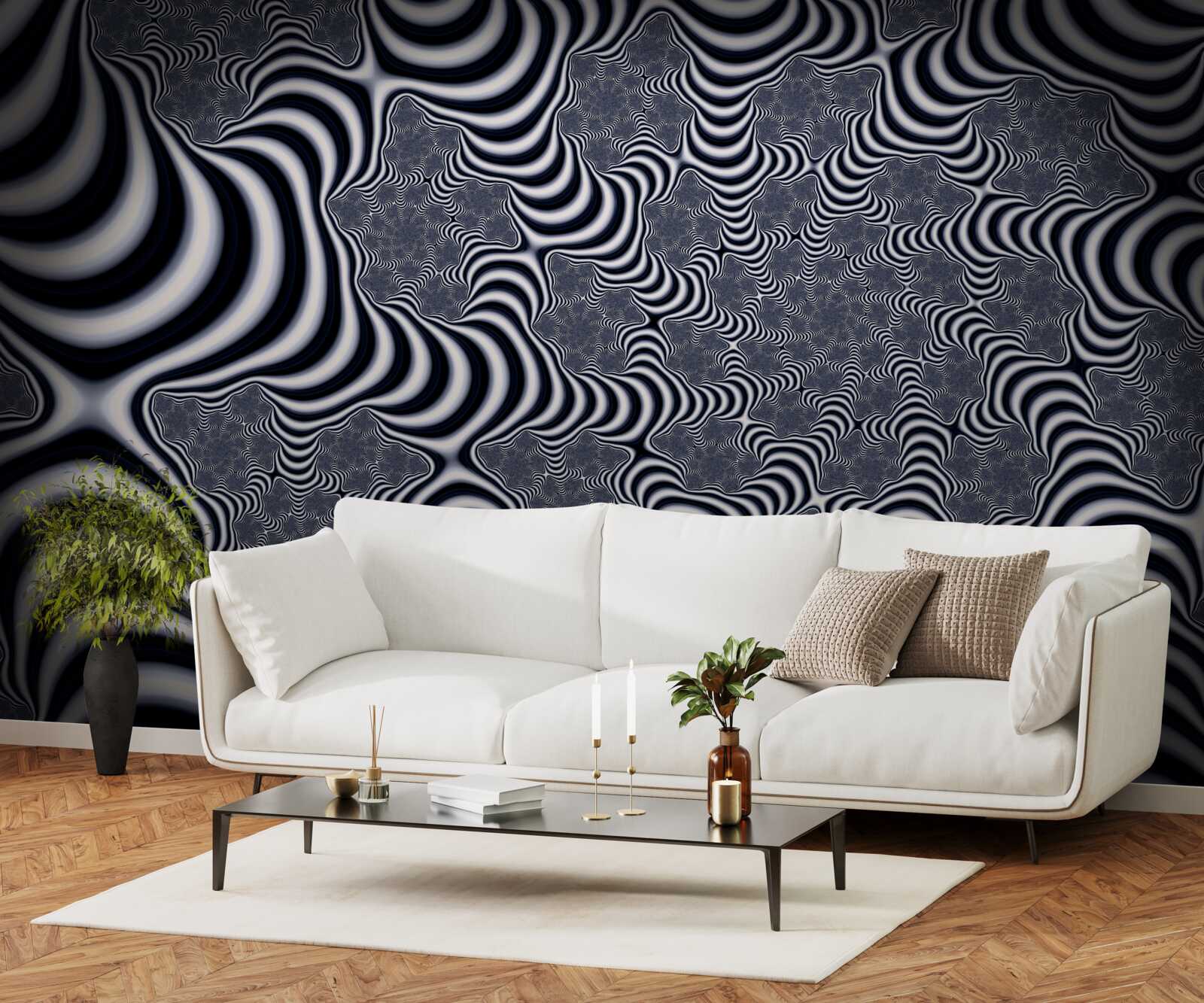 Papier peint tubes avec sangles s'étendant sur une certaine distance