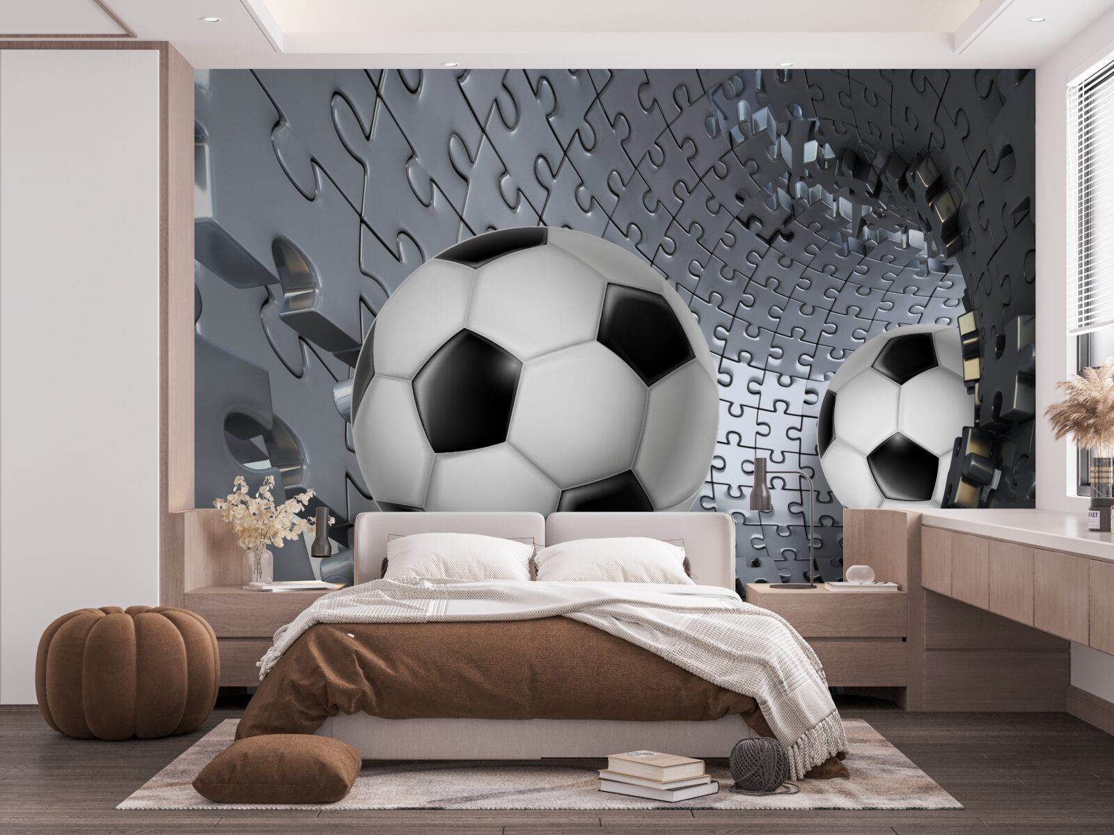 Papier peint balles et puzzles