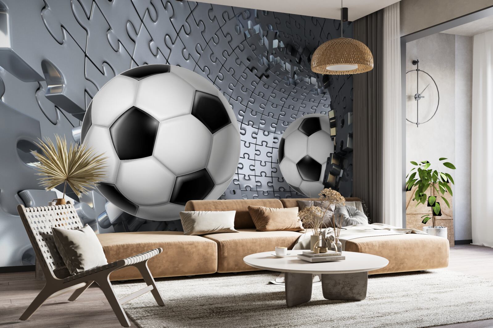 Papier peint balles et puzzles