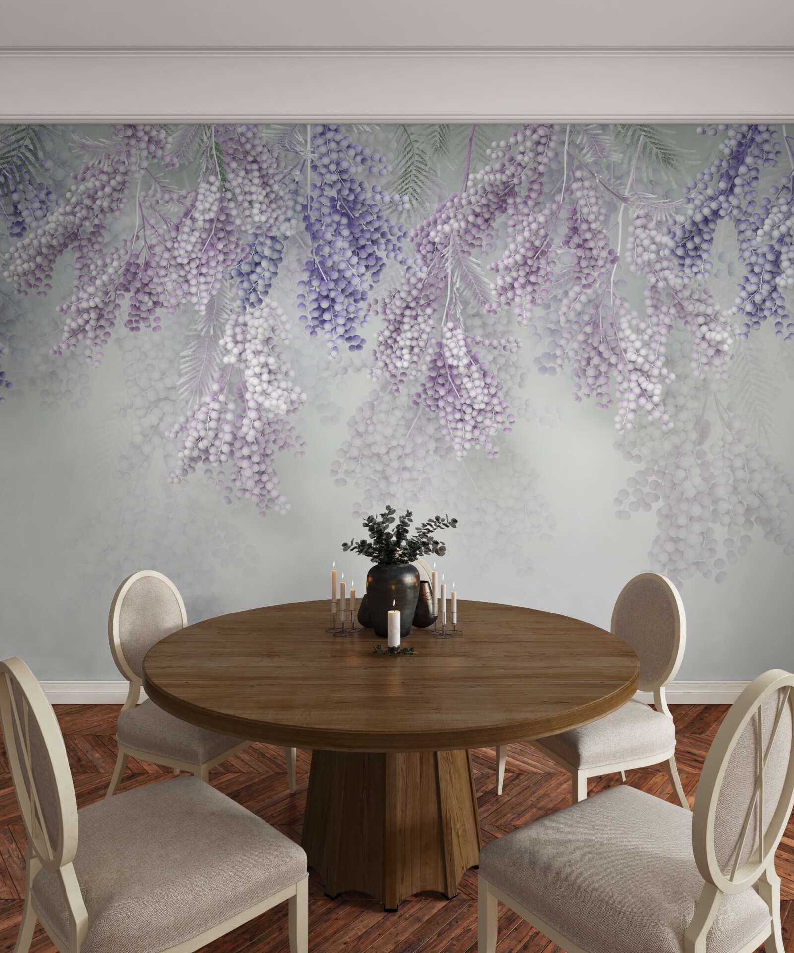 Papier peint pousses minces avec un feuillage abondant