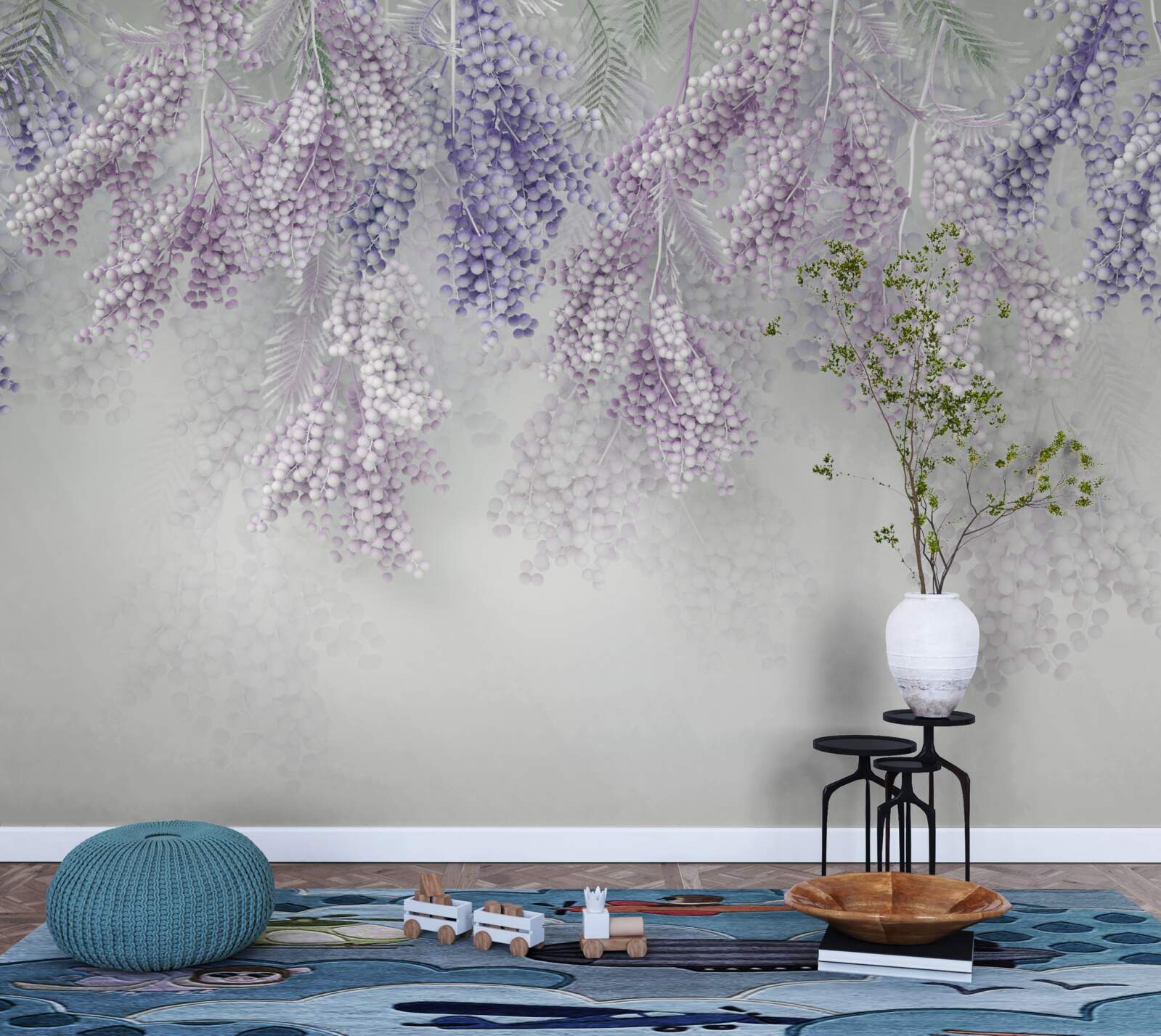 Papier peint pousses minces avec un feuillage abondant