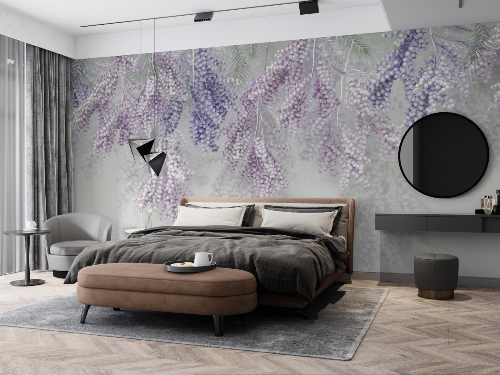 Papier peint pousses minces avec un feuillage abondant