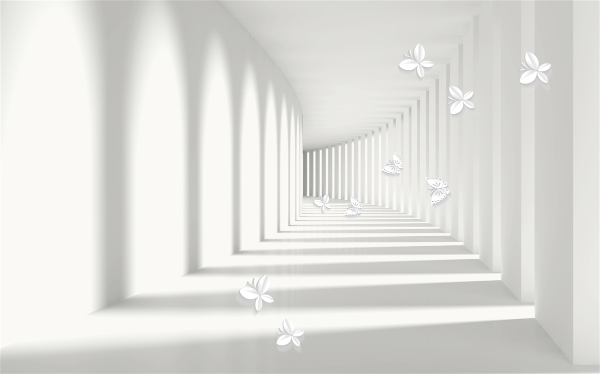 Papier peint un couloir s'enfonçant dans l'infini