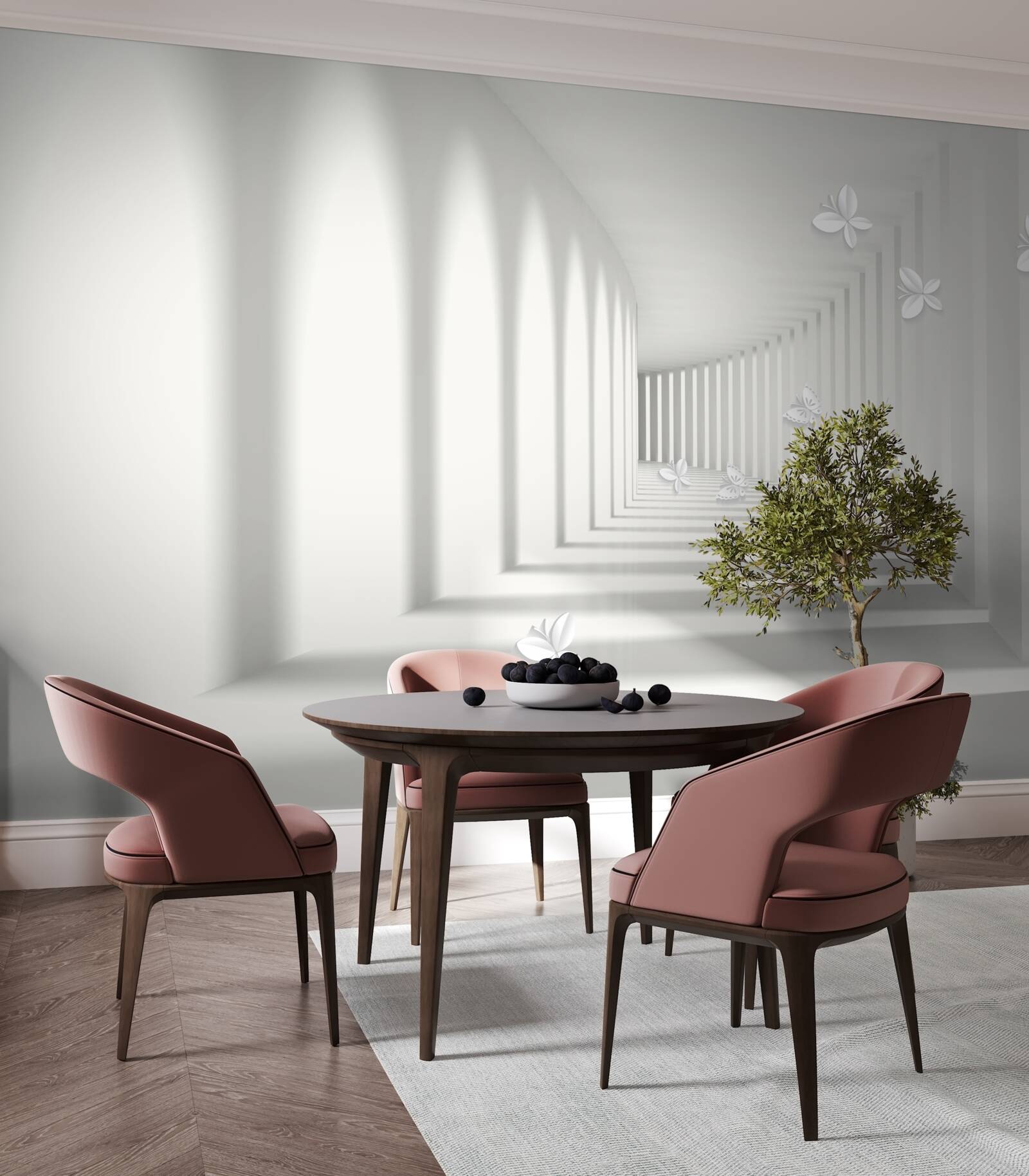 Papier peint un couloir s'enfonçant dans l'infini