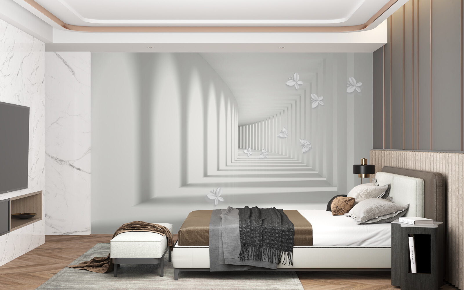 Papier peint un couloir s'enfonçant dans l'infini