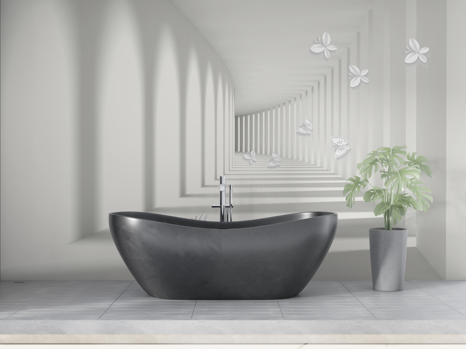 Papier peint un couloir s'enfonçant dans l'infini