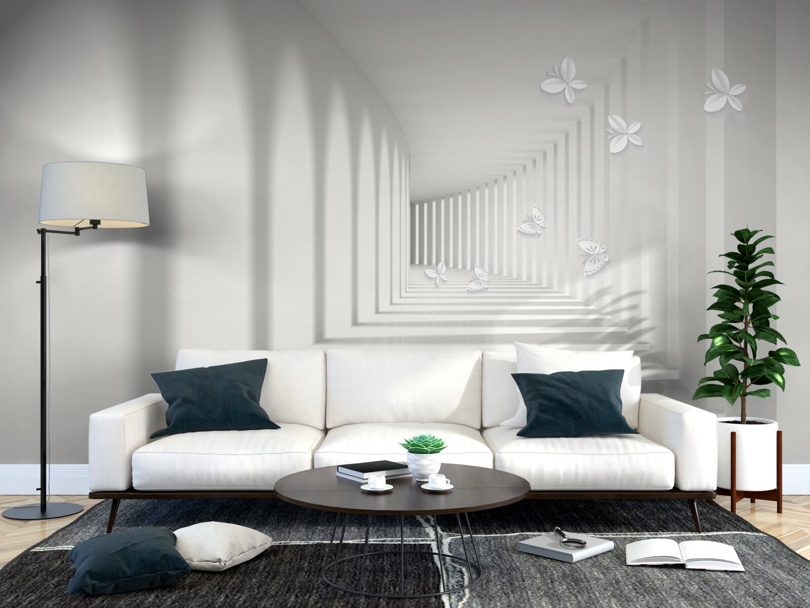 Papier peint un couloir s'enfonçant dans l'infini