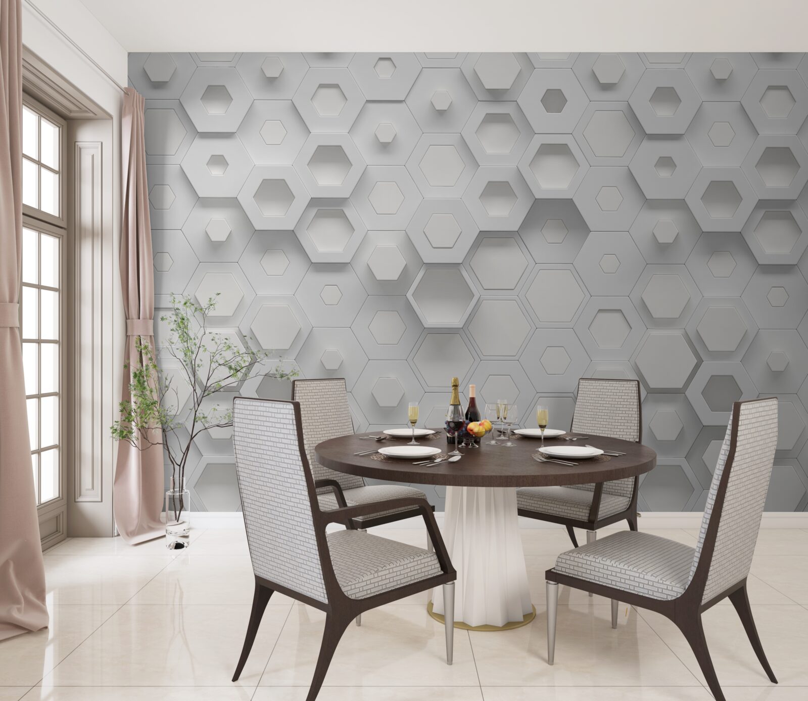 Papier peint abstraction en nid d'abeille