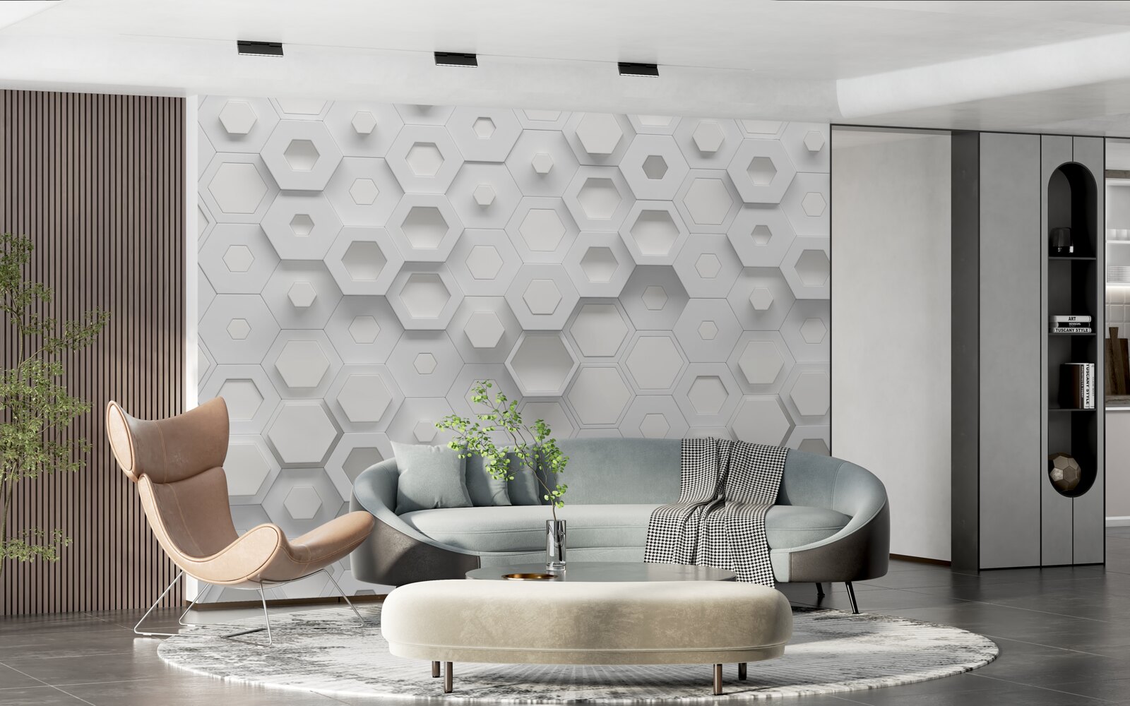 Papier peint abstraction en nid d'abeille