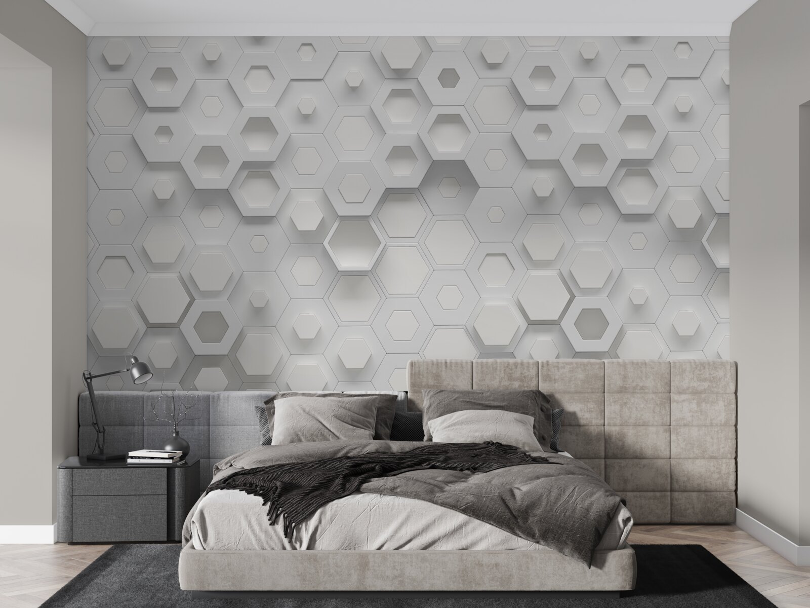 Papier peint abstraction en nid d'abeille