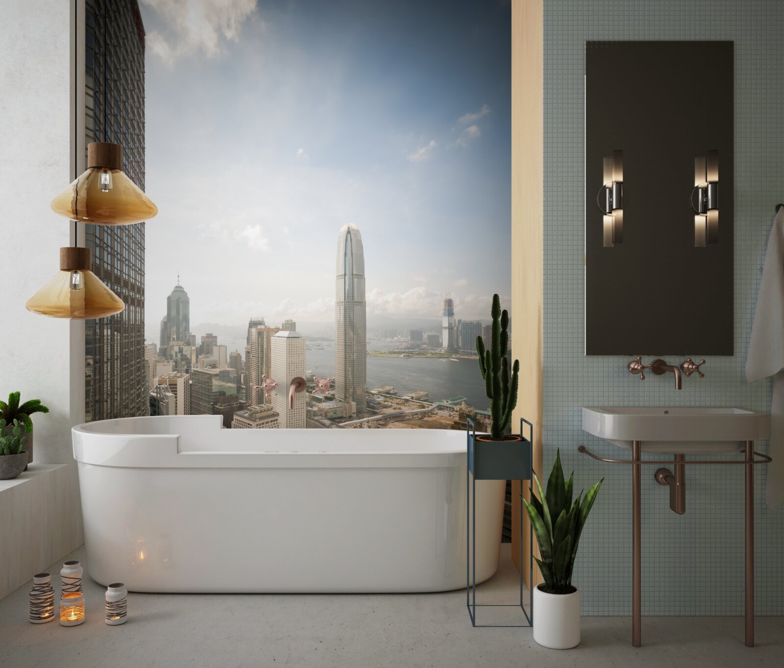 Papier peint une excellente vue d'ensemble de la ville moderne