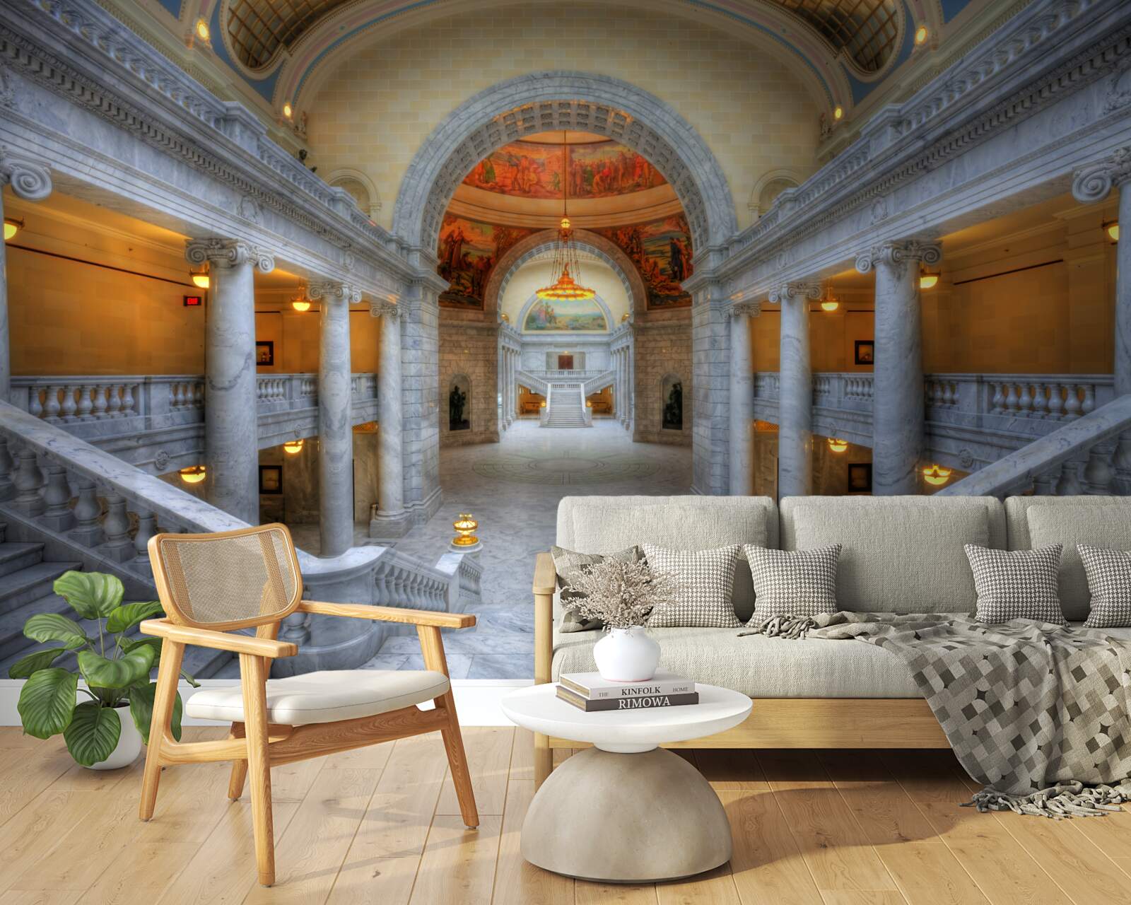 Papier peint une série d'escaliers à volées courbes